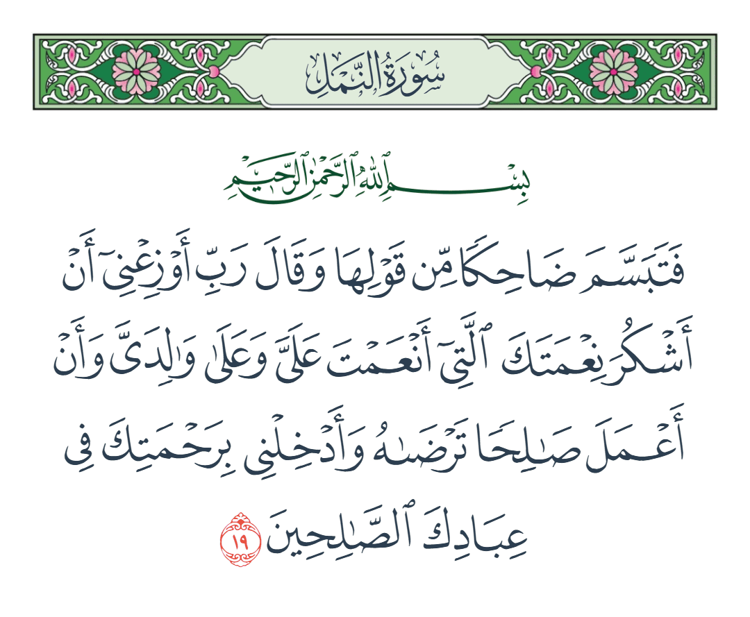  سورة النمل الآية رقم 19