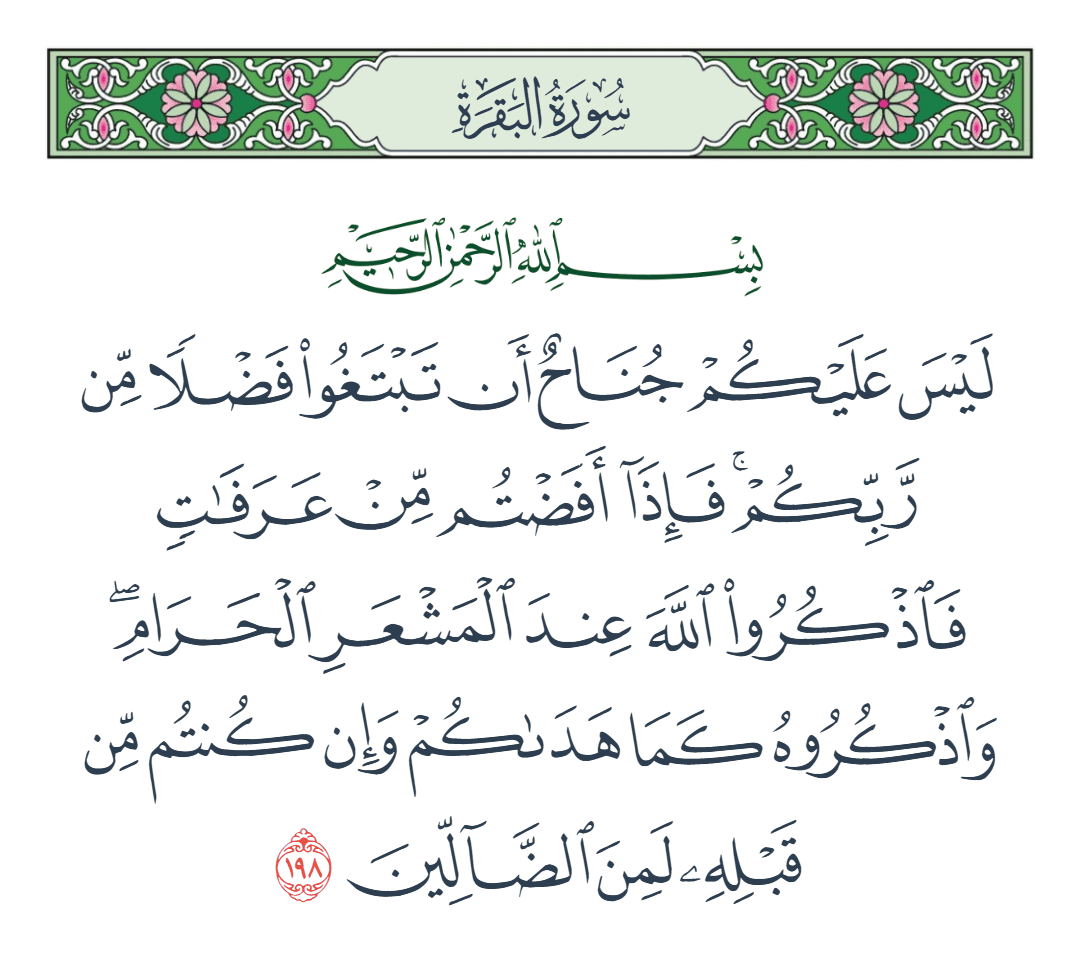  سورة البقرة الآية رقم 198