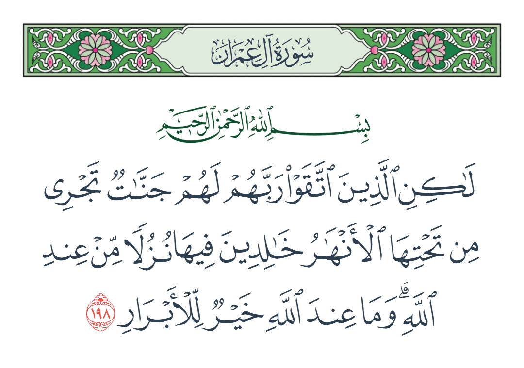  سورة آل عمران الآية رقم 198