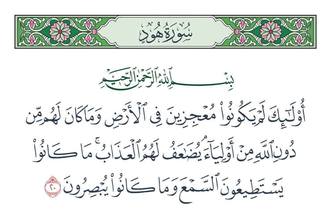  سورة هود الآية رقم 20