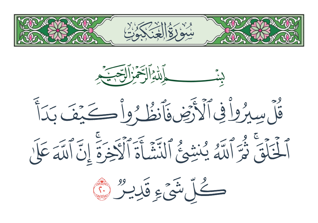  سورة العنكبوت الآية رقم 20