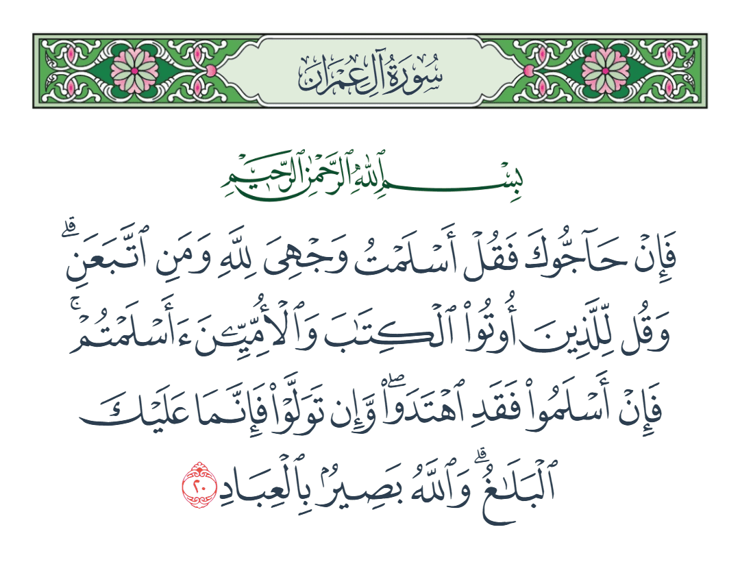  سورة آل عمران الآية رقم 20