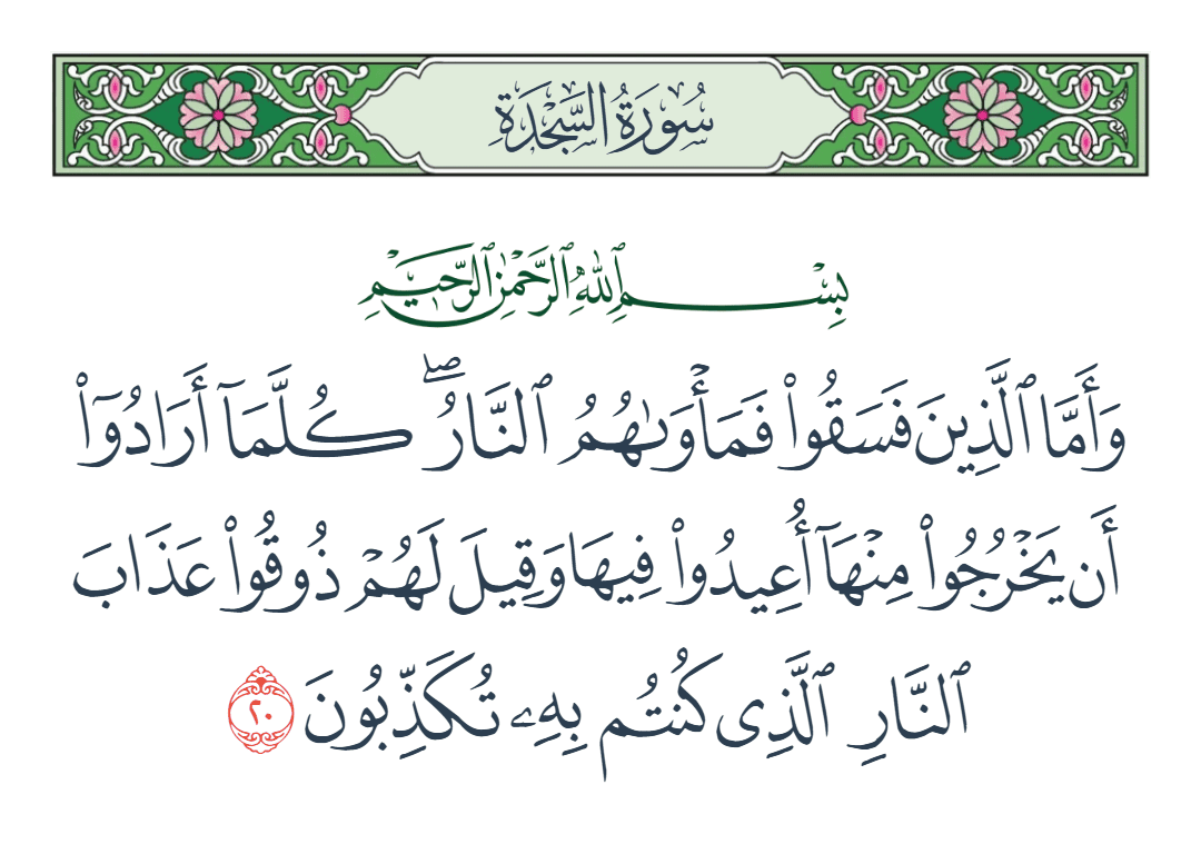  سورة السجدة الآية رقم 20