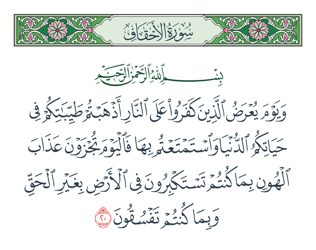  سورة الأحقاف الآية رقم 20