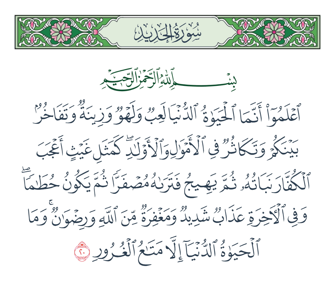  سورة الحديد الآية رقم 20