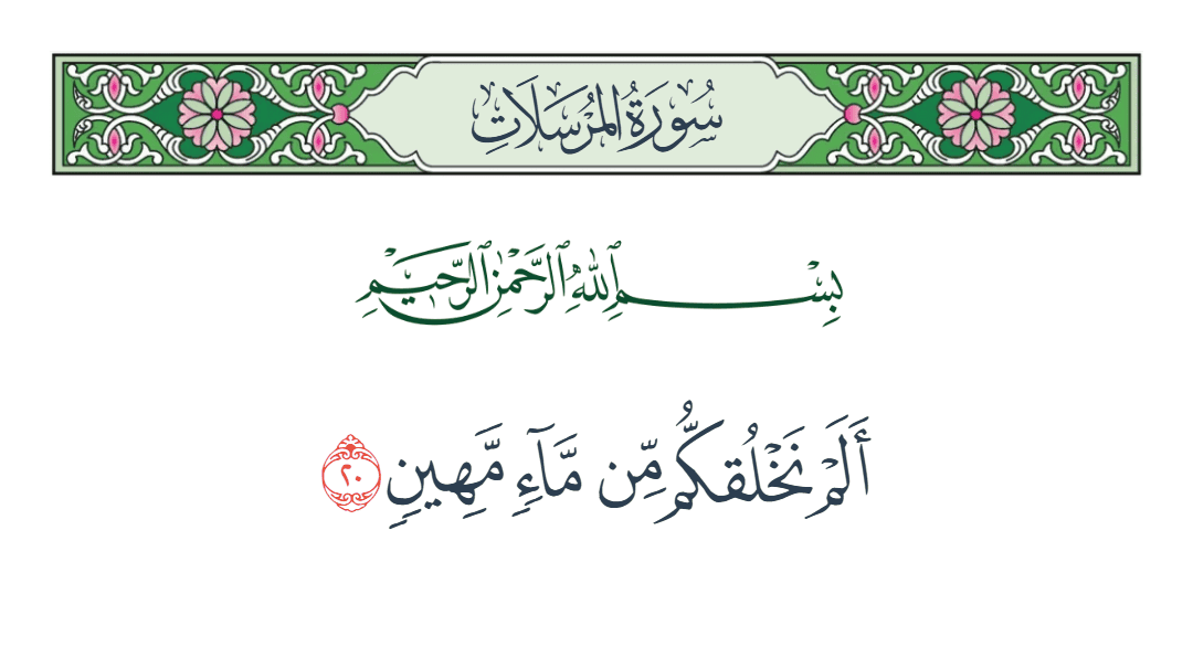  سورة المرسلات الآية رقم 20