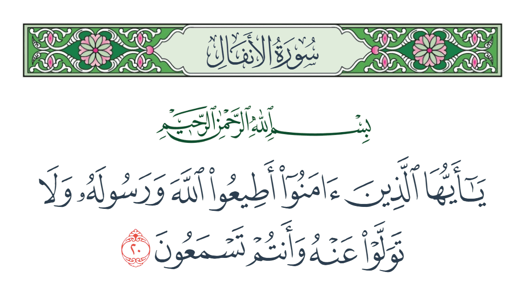 سورة الأنفال الآية رقم 20