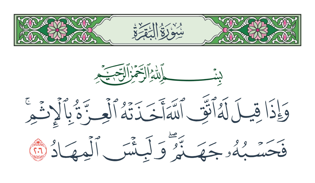  سورة البقرة الآية رقم 206