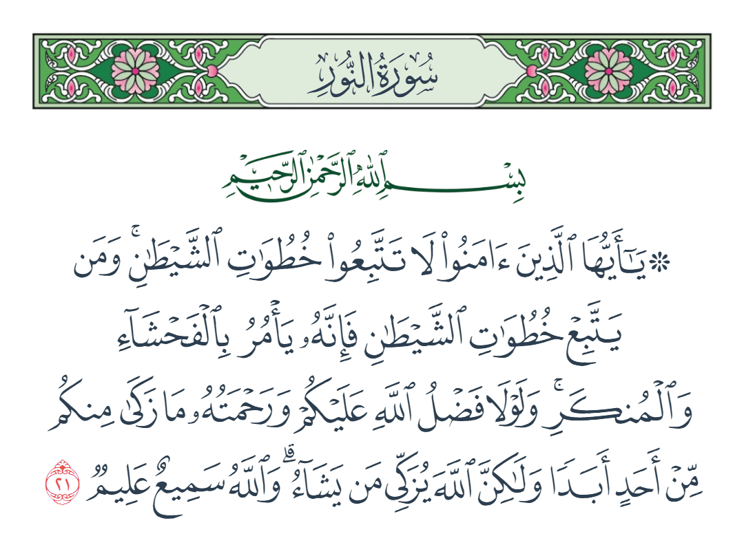 سورة النور الآية رقم 21