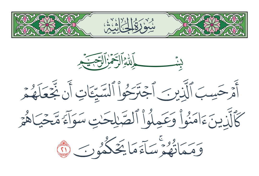 سورة الجاثية الآية رقم 21
