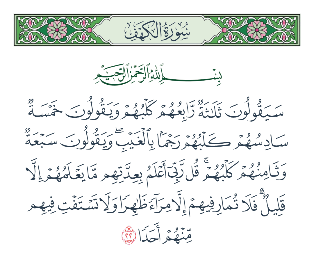  سورة الكهف الآية رقم 22