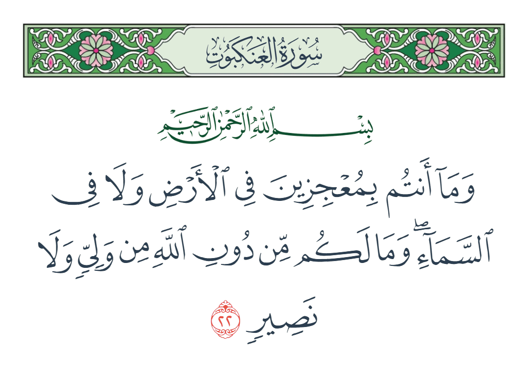  سورة العنكبوت الآية رقم 22