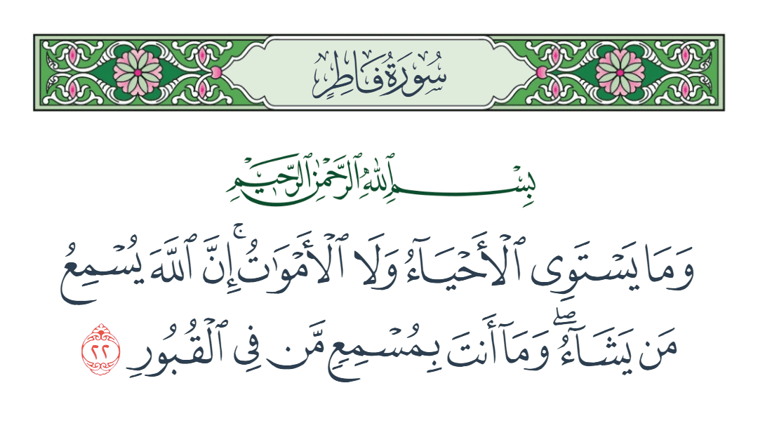  سورة فاطر الآية رقم 22