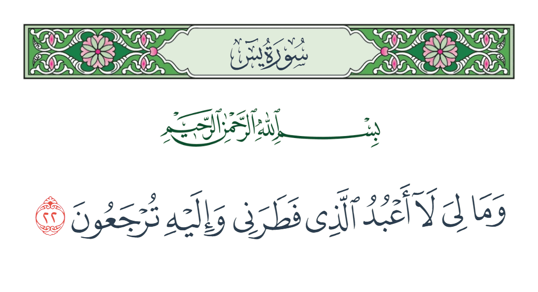  سورة يس الآية رقم 22