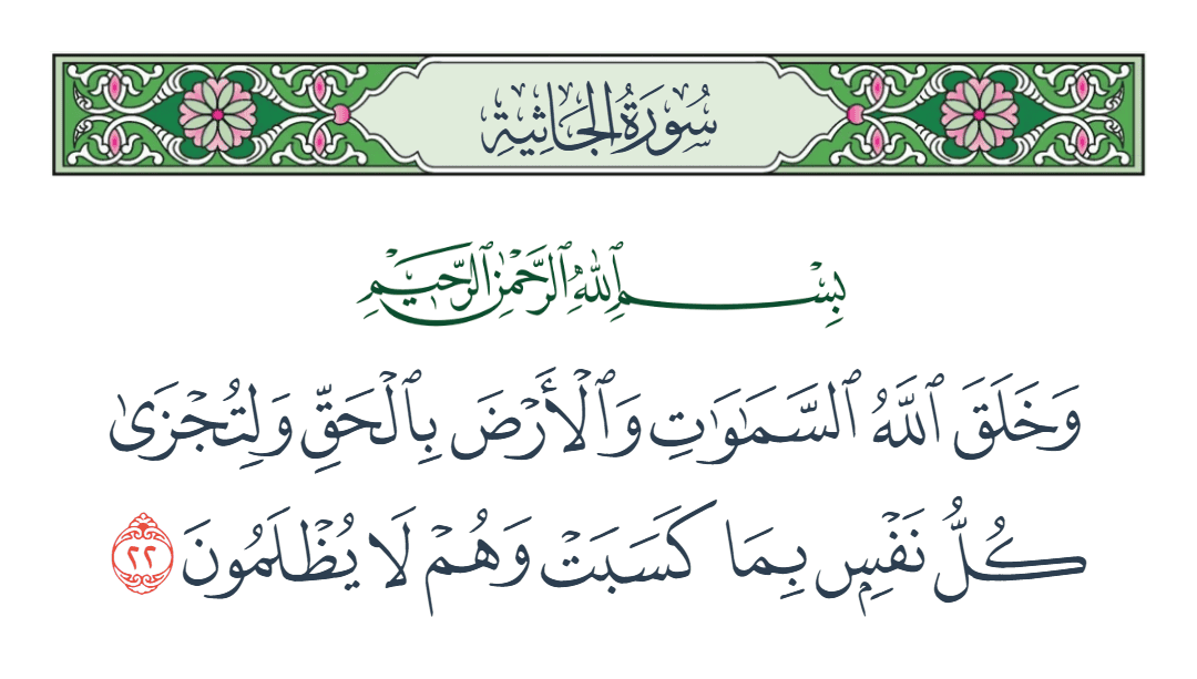  سورة الجاثية الآية رقم 22
