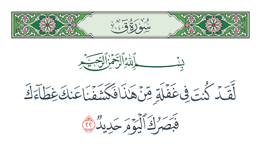  سورة ق الآية رقم 22