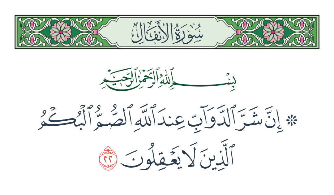  سورة الأنفال الآية رقم 22
