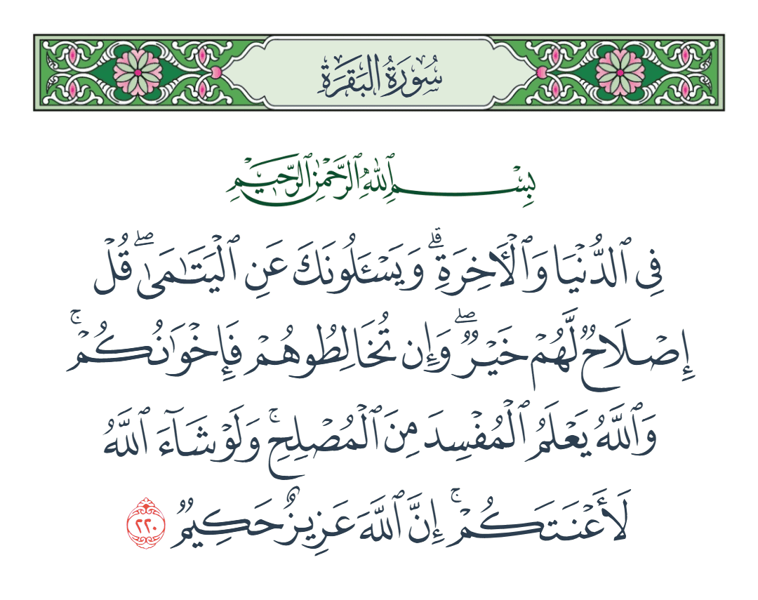  سورة البقرة الآية رقم 220