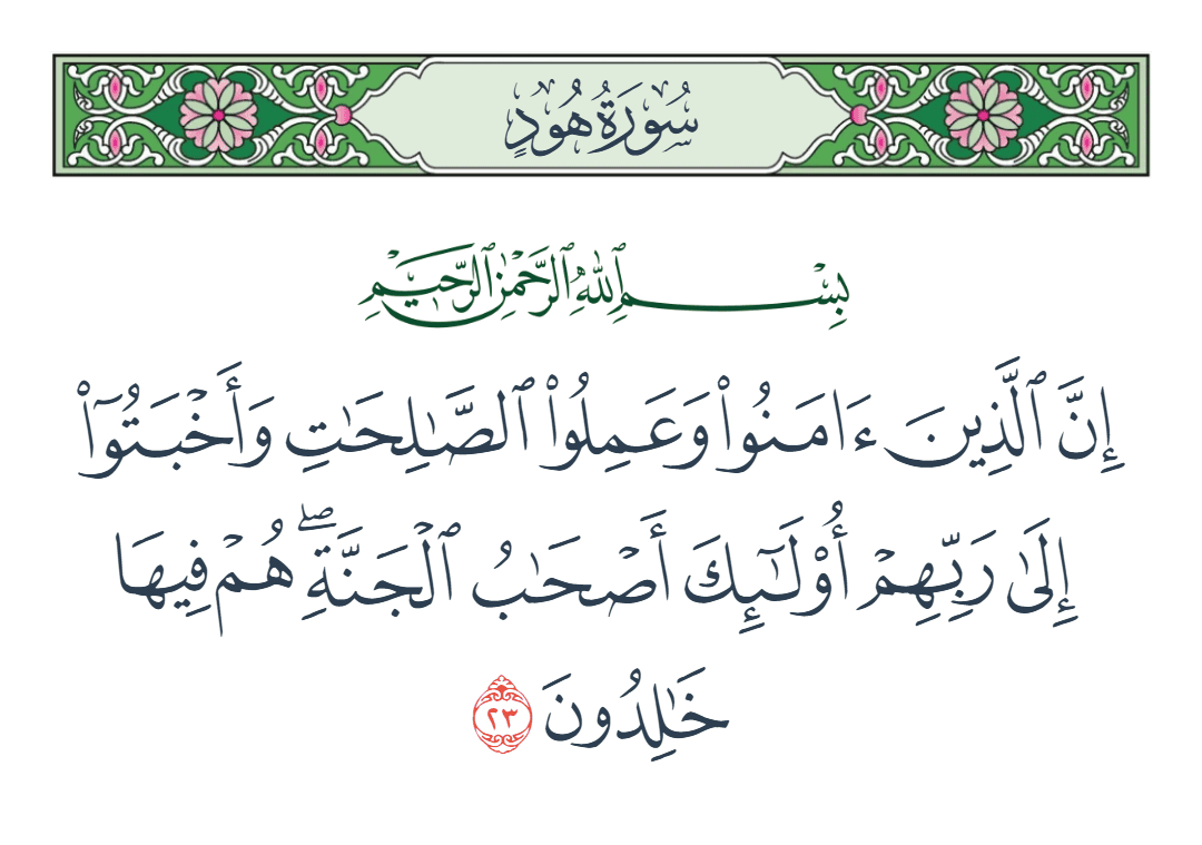  سورة هود الآية رقم 23