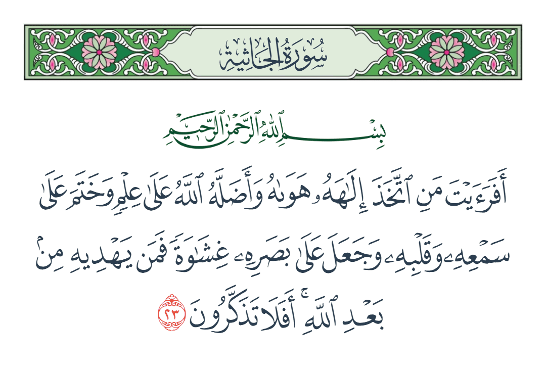  سورة الجاثية الآية رقم 23
