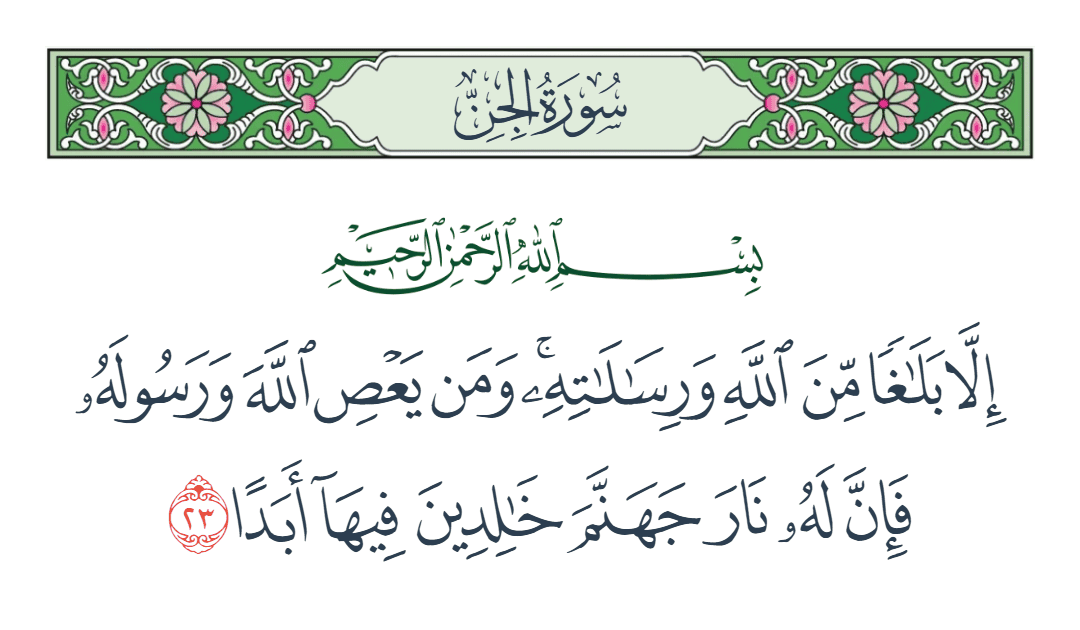  سورة الجن الآية رقم 23