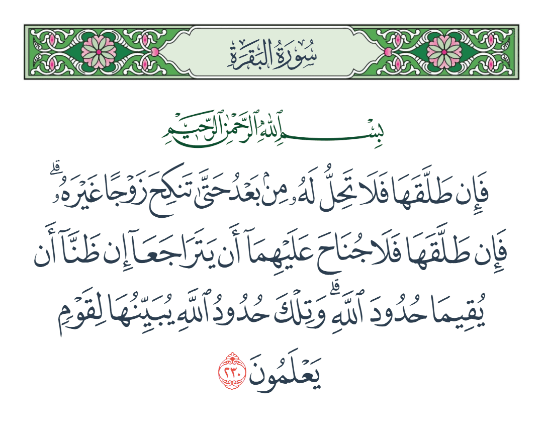  سورة البقرة الآية رقم 230