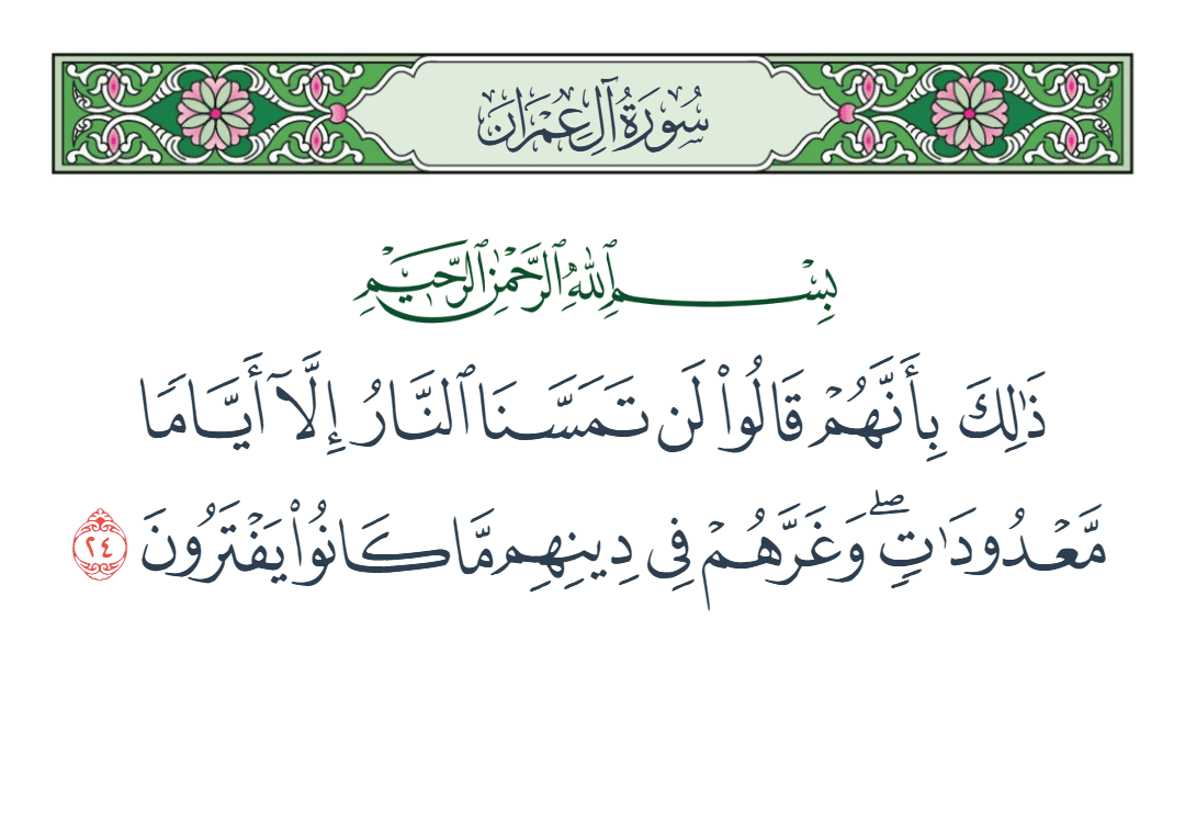  سورة آل عمران الآية رقم 24