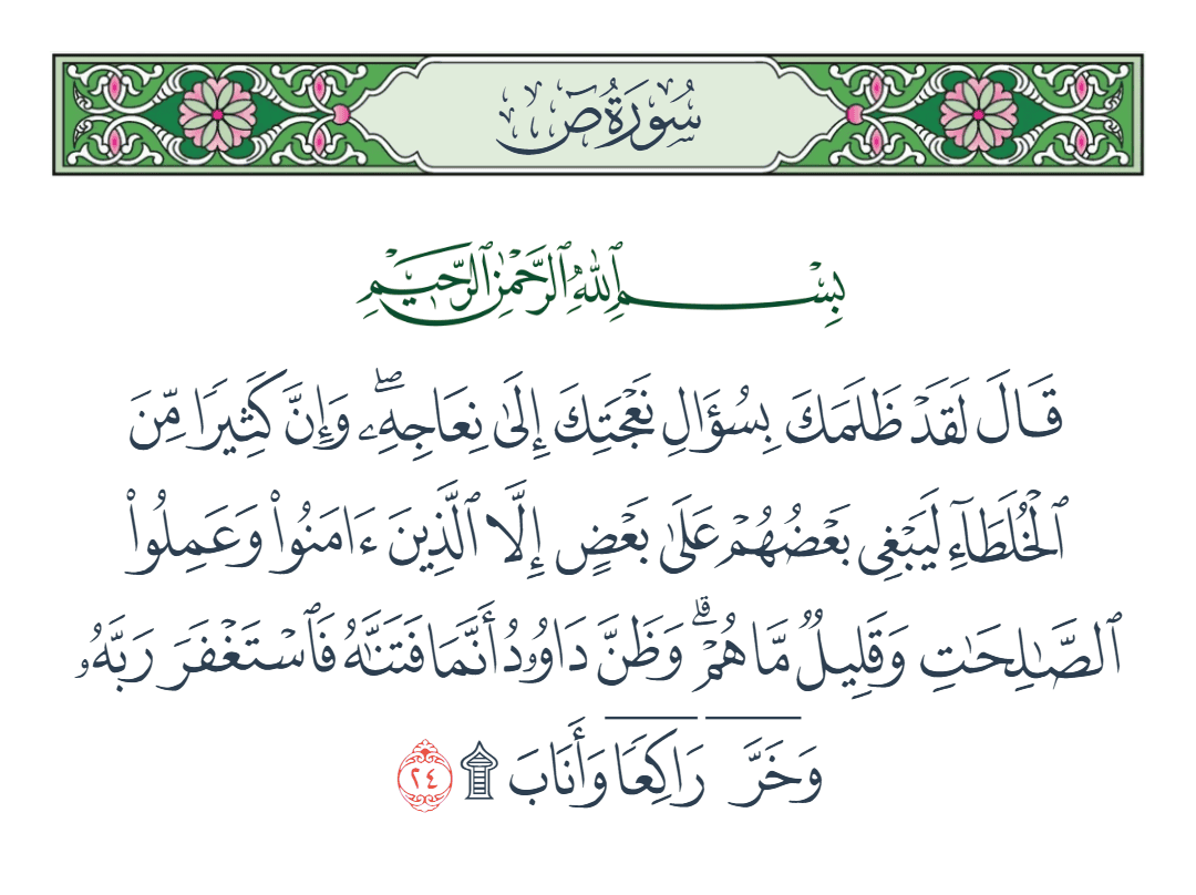  سورة ص الآية رقم 24