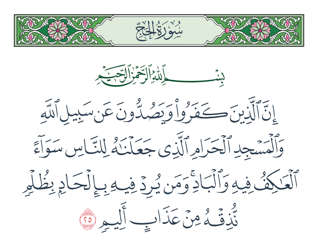  سورة الحج الآية رقم 25