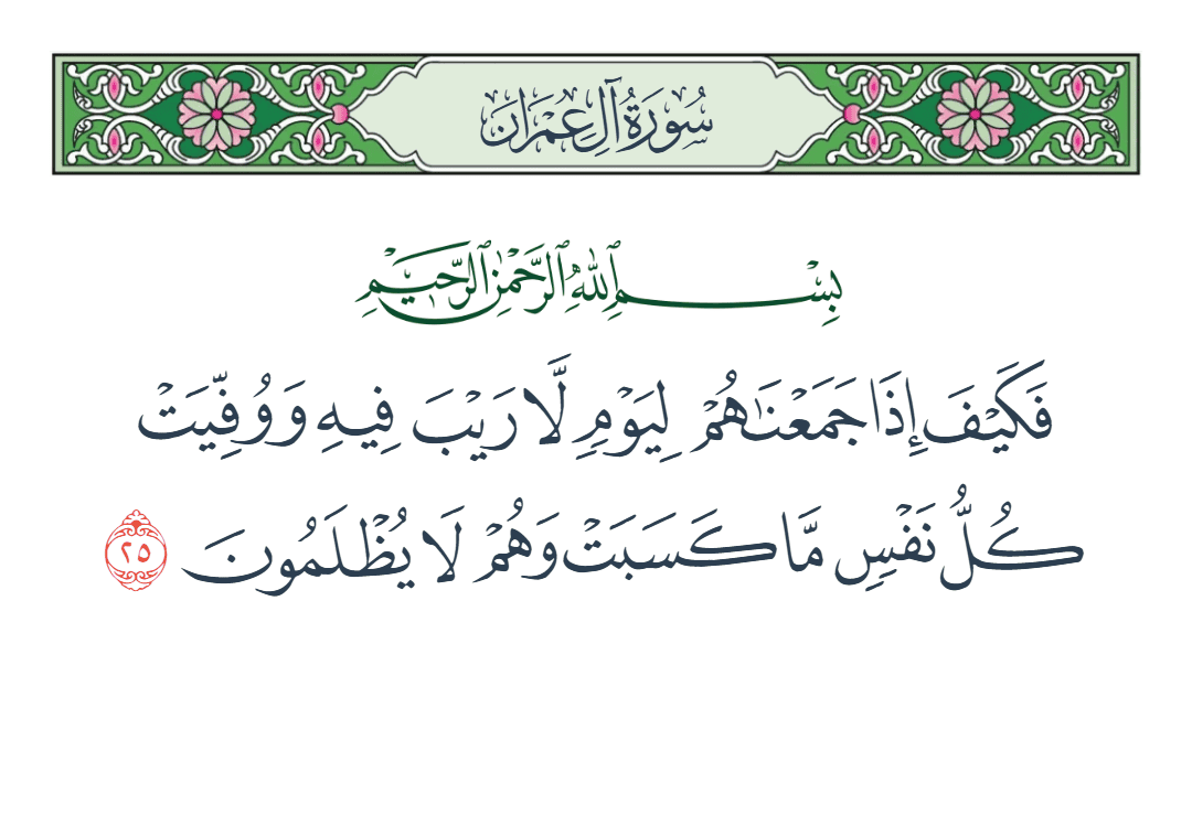  سورة آل عمران الآية رقم 25