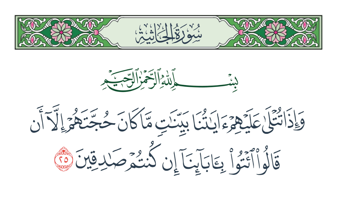  سورة الجاثية الآية رقم 25
