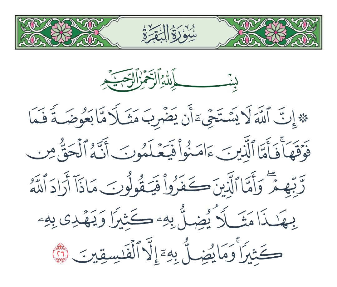  سورة البقرة الآية رقم 26