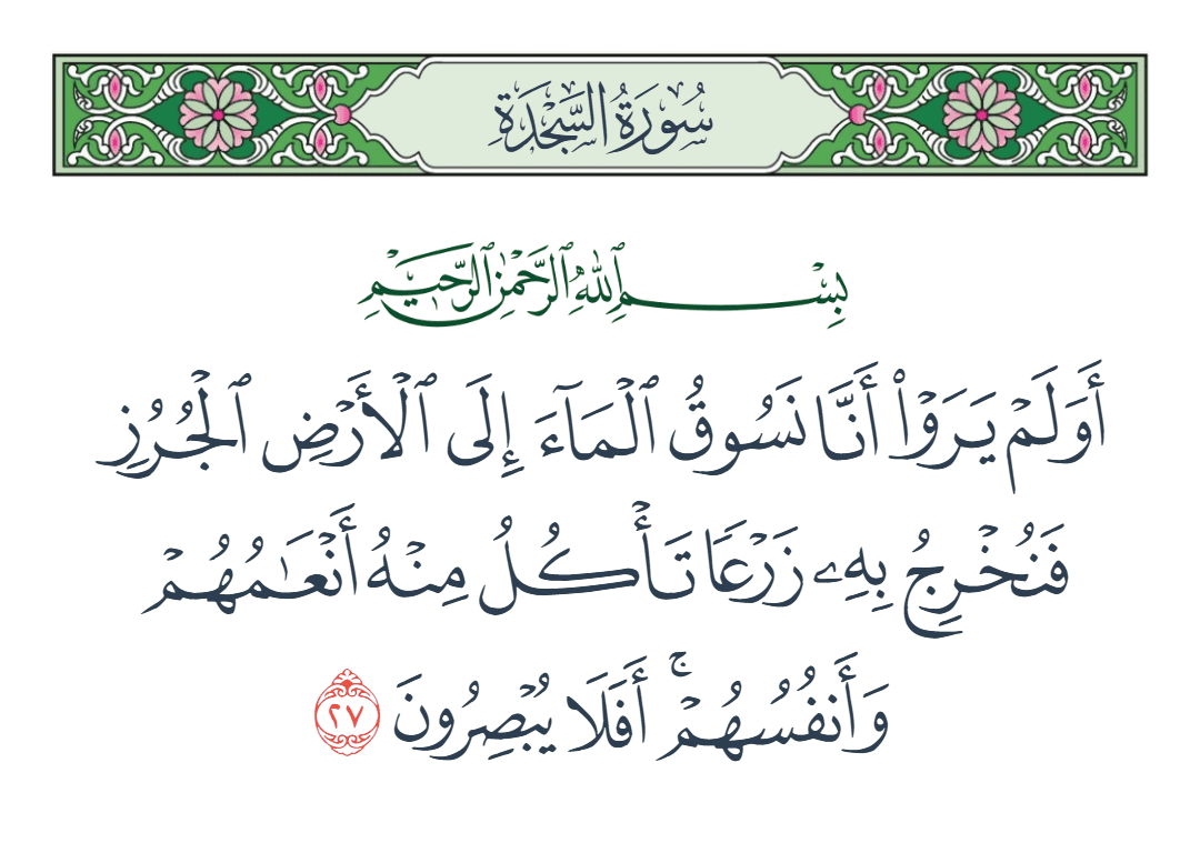  سورة السجدة الآية رقم 27