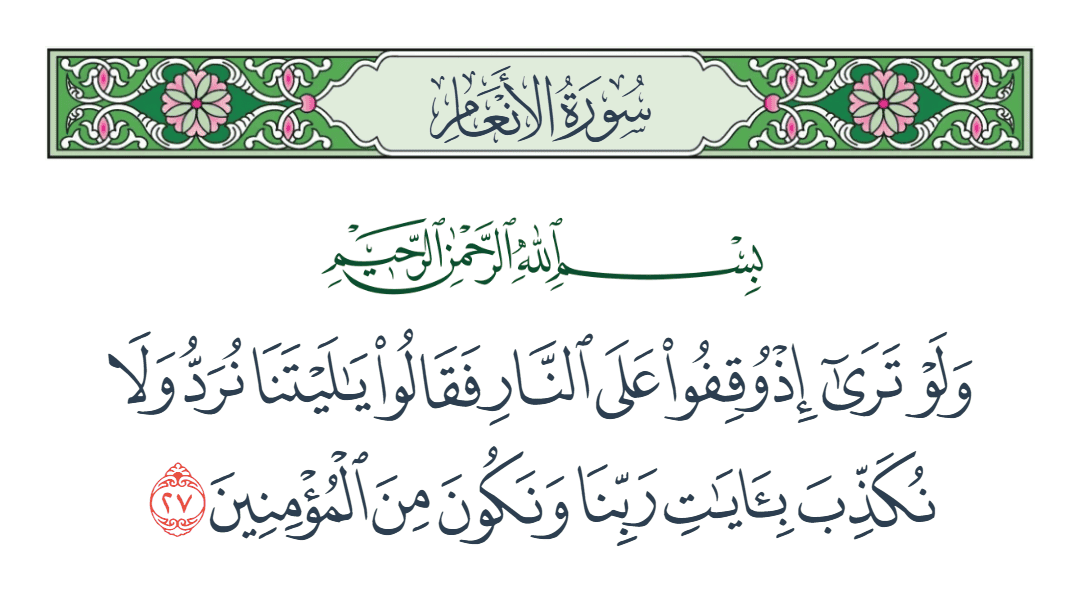  سورة الأنعام الآية رقم 27