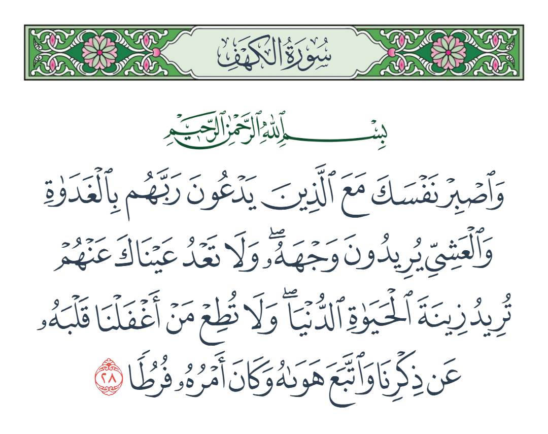  سورة الكهف الآية رقم 28