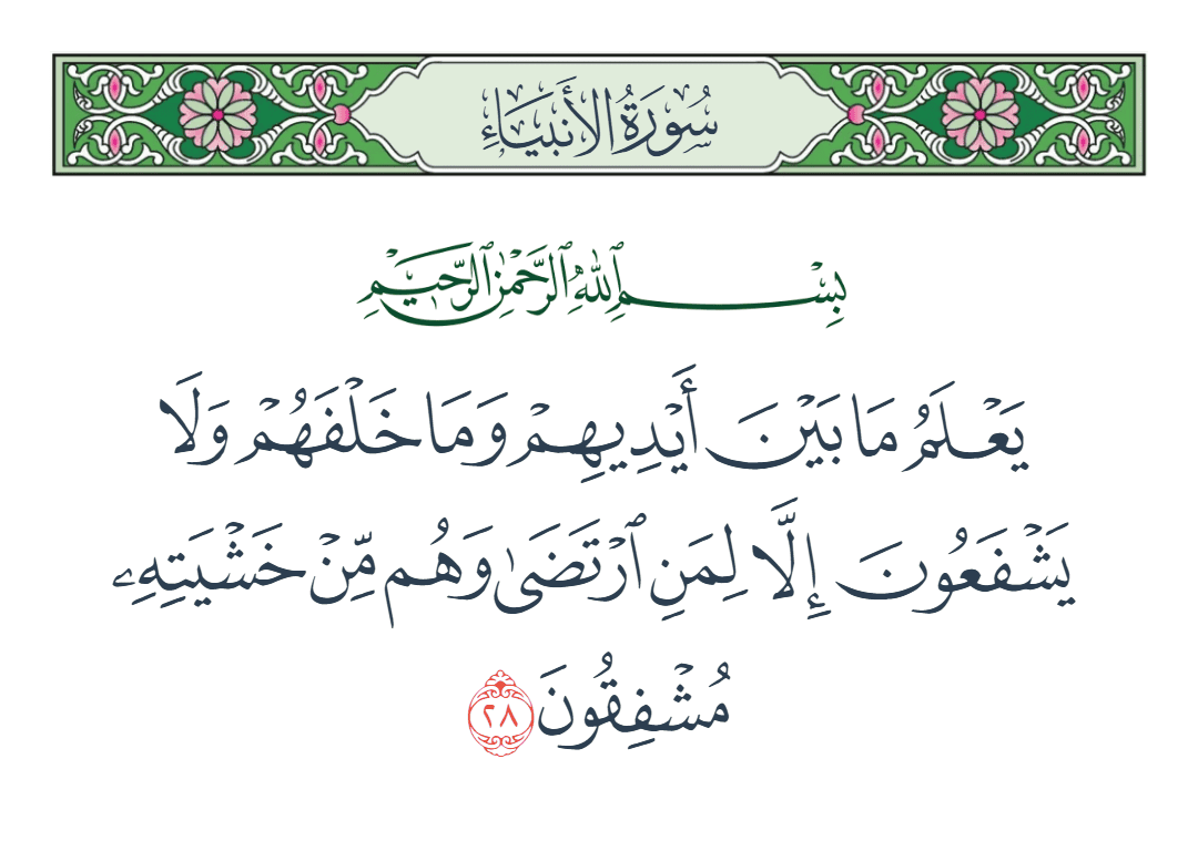  سورة الأنبياء الآية رقم 28