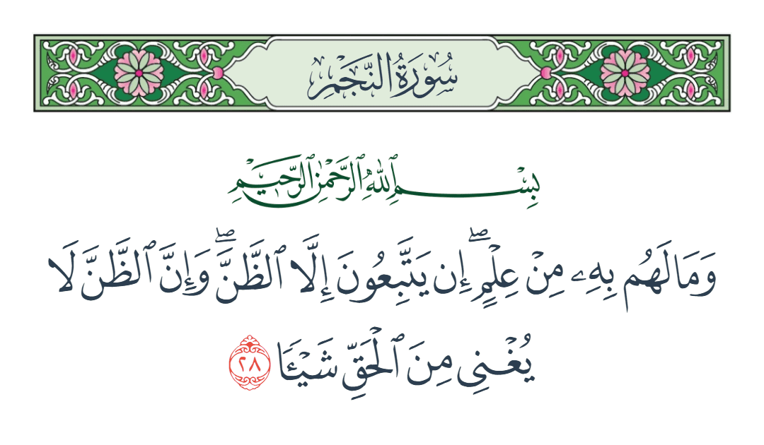  سورة النجم الآية رقم 28