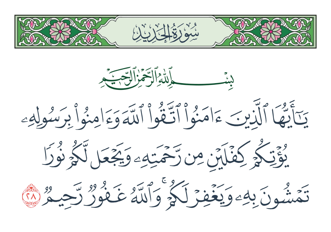  سورة الحديد الآية رقم 28