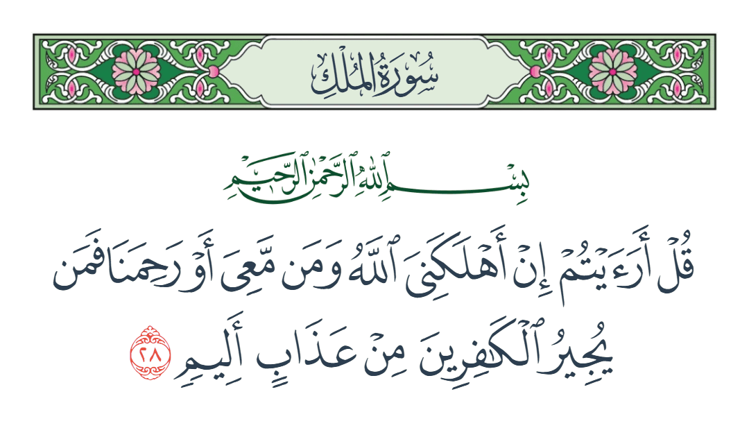 سورة الملك الآية رقم 28