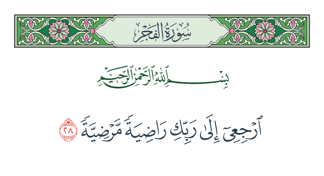  سورة الفجر الآية رقم 28