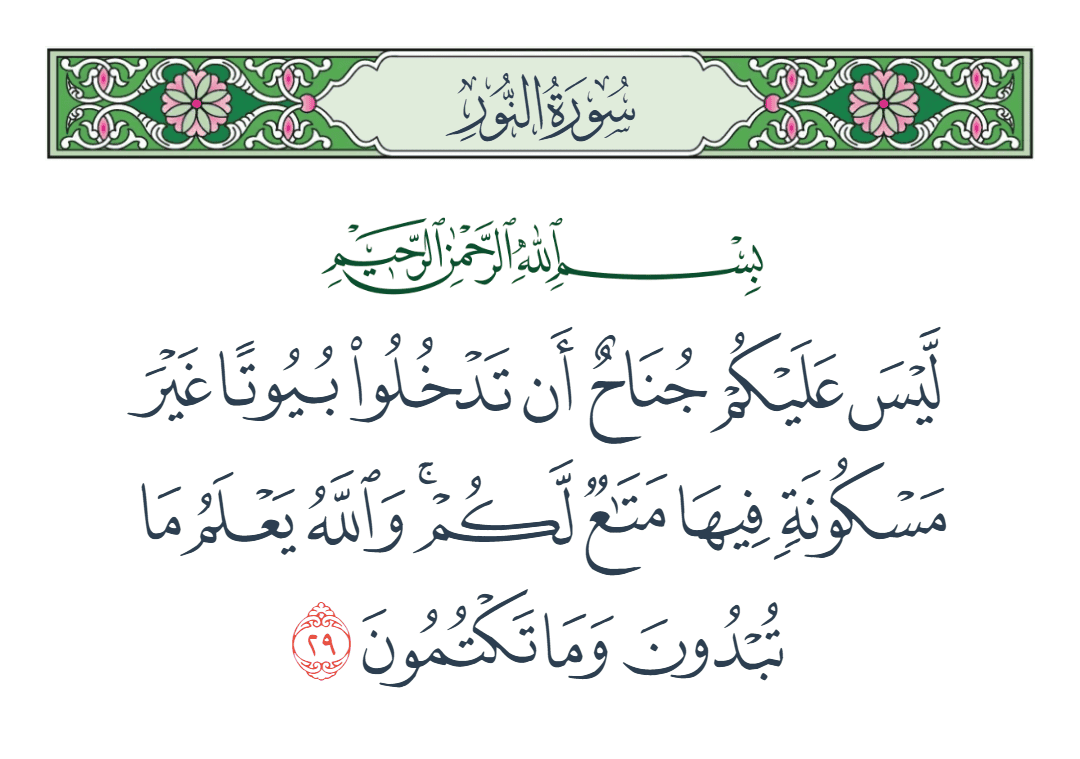  سورة النور الآية رقم 29