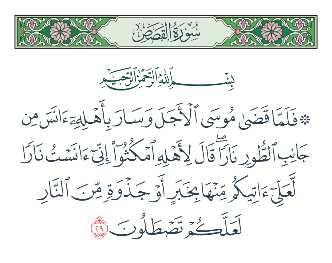  سورة القصص الآية رقم 29