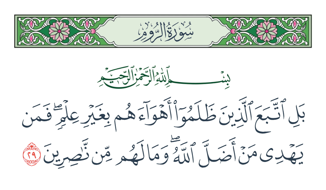  سورة الروم الآية رقم 29