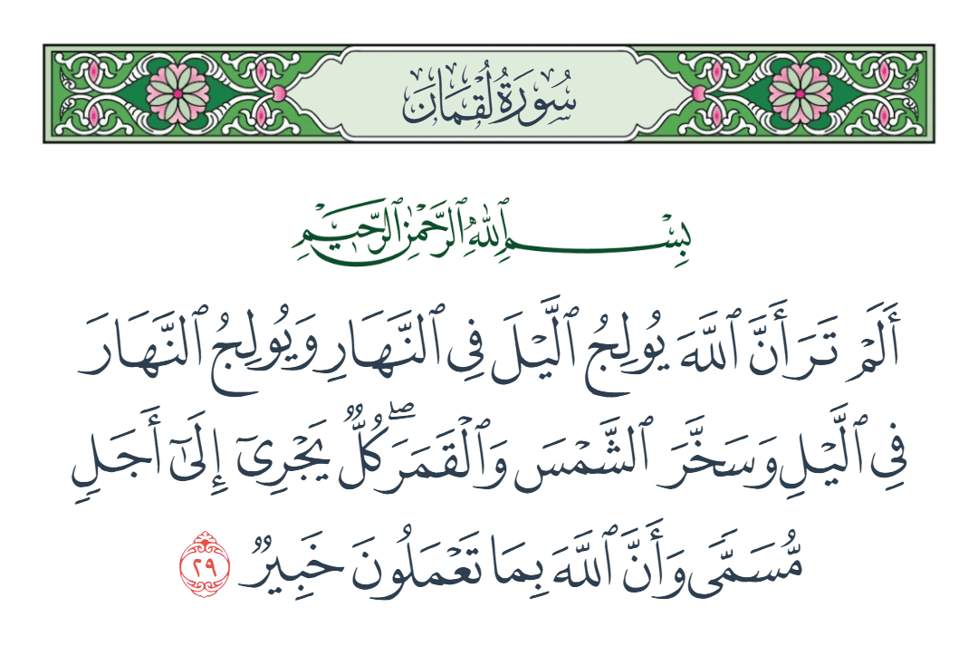  سورة لقمان الآية رقم 29
