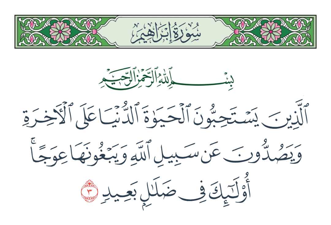  سورة إبراهيم الآية رقم 3