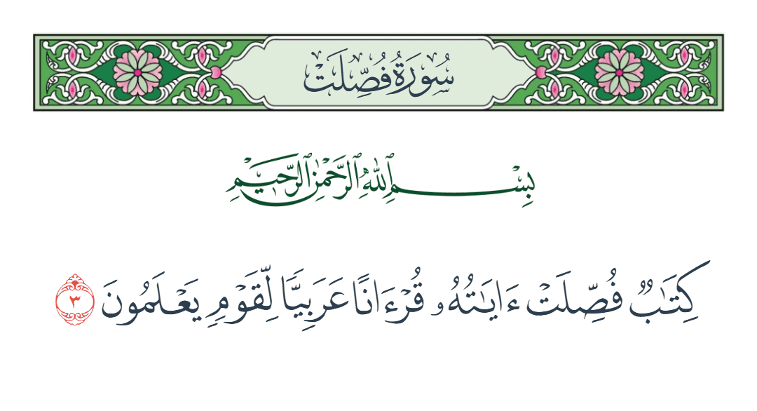  سورة فصلت الآية رقم 3