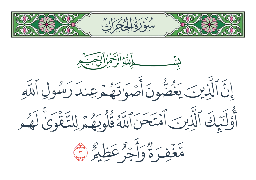  سورة الحجرات الآية رقم 3