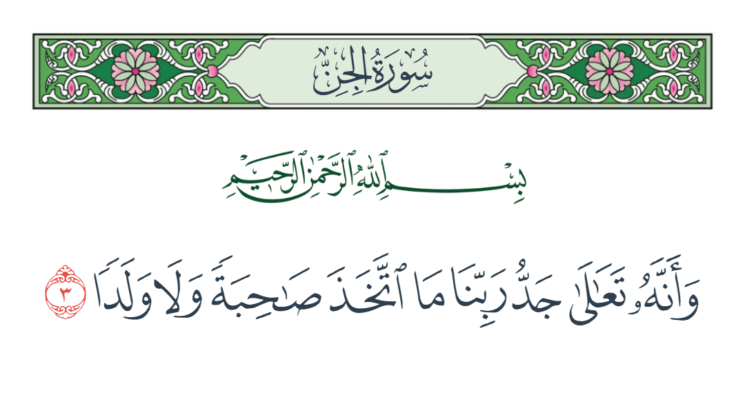  سورة الجن الآية رقم 3