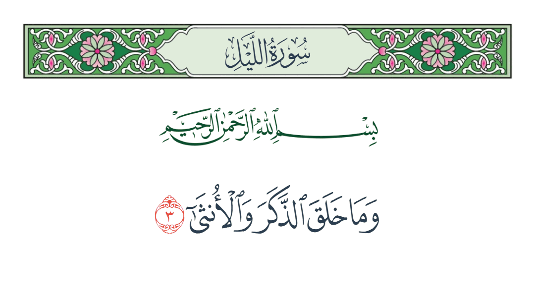  سورة الليل الآية رقم 3