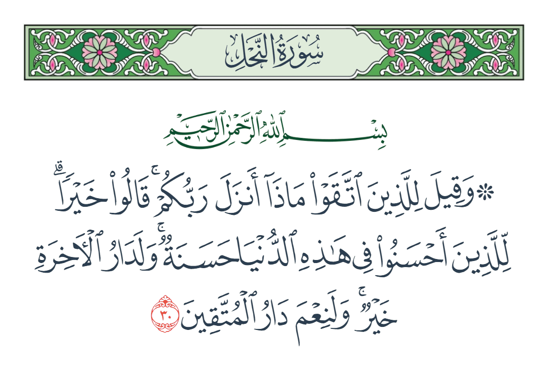  سورة النحل الآية رقم 30